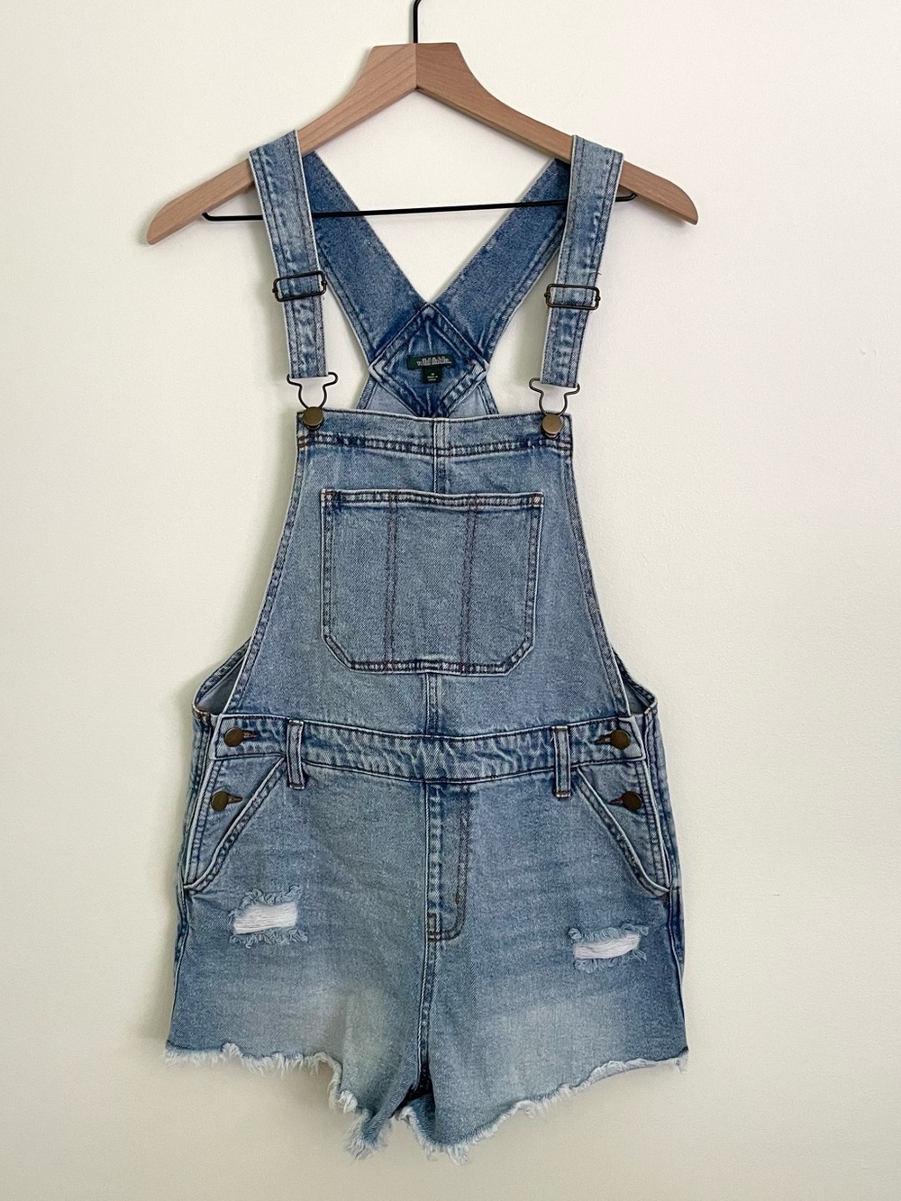 Wild Fable Light Blue Denim Shortall Overalls